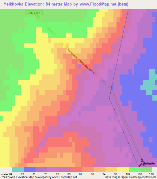 Yelkhovka,Russia Elevation Map