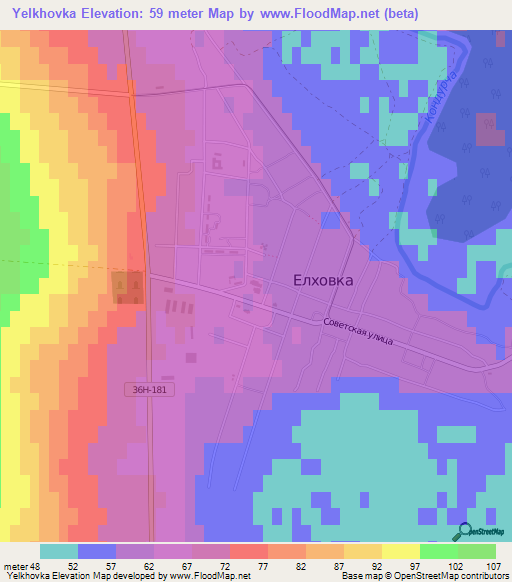 Yelkhovka,Russia Elevation Map