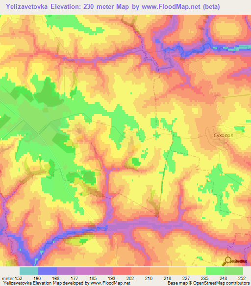 Yelizavetovka,Russia Elevation Map