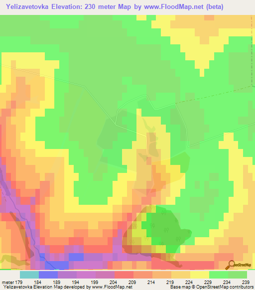 Yelizavetovka,Russia Elevation Map