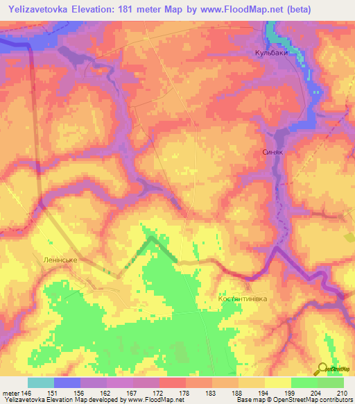 Yelizavetovka,Russia Elevation Map