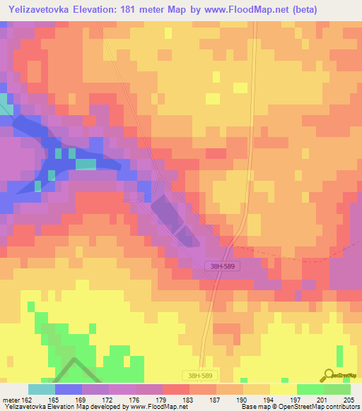 Yelizavetovka,Russia Elevation Map