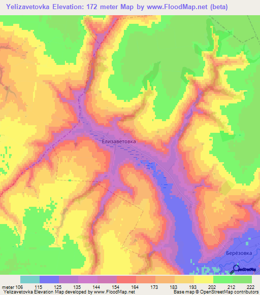 Yelizavetovka,Russia Elevation Map