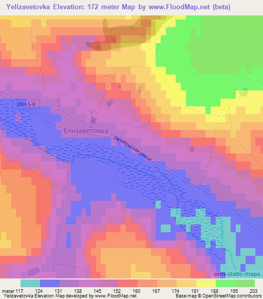 Yelizavetovka,Russia Elevation Map