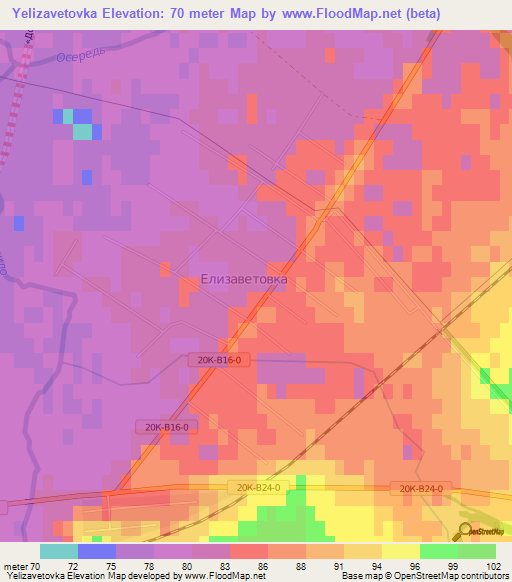 Yelizavetovka,Russia Elevation Map