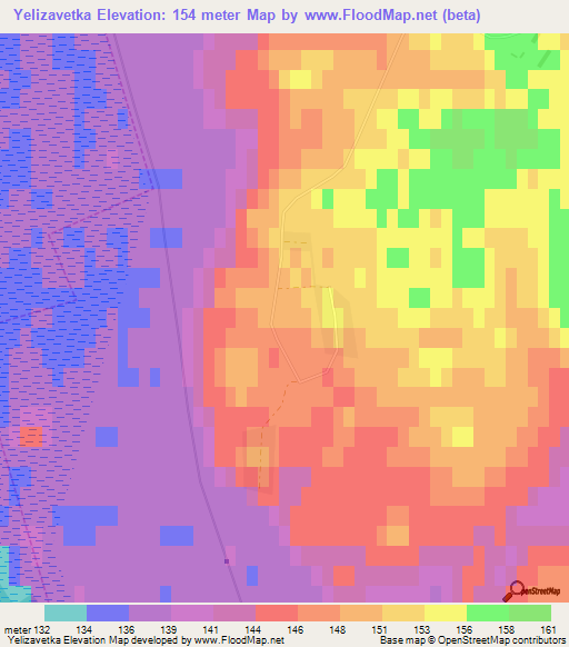 Yelizavetka,Russia Elevation Map