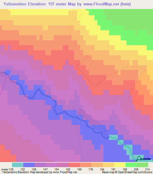 Yelizavetino,Russia Elevation Map