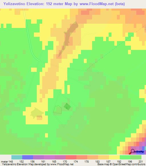 Yelizavetino,Russia Elevation Map