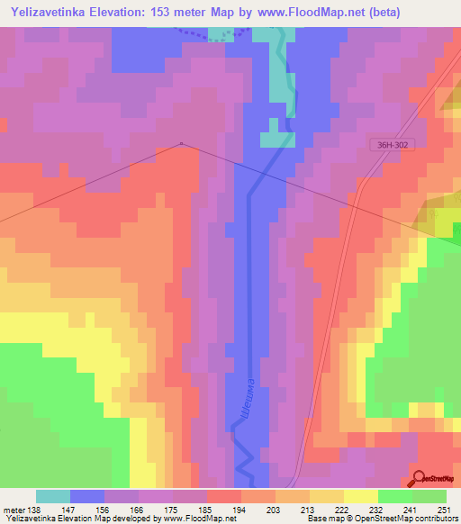 Yelizavetinka,Russia Elevation Map