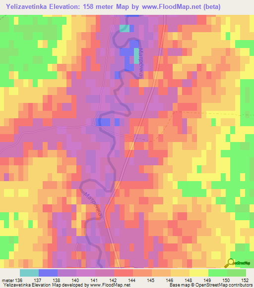 Yelizavetinka,Russia Elevation Map