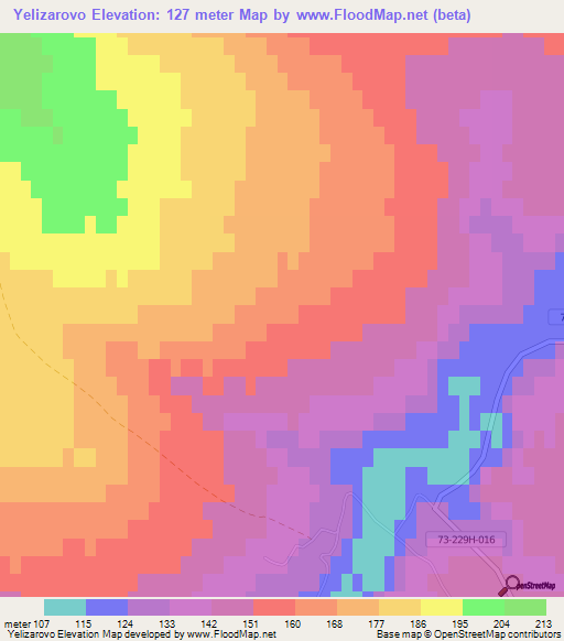 Yelizarovo,Russia Elevation Map