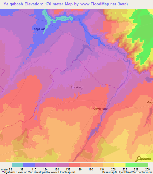 Yelgabash,Russia Elevation Map