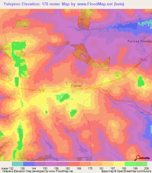 Yeleyevo,Russia Elevation Map