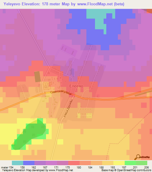 Yeleyevo,Russia Elevation Map