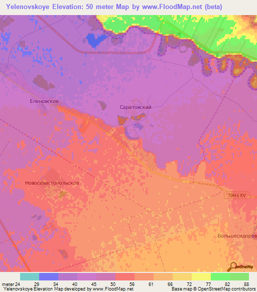 Yelenovskoye,Russia Elevation Map