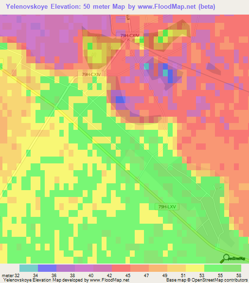 Yelenovskoye,Russia Elevation Map