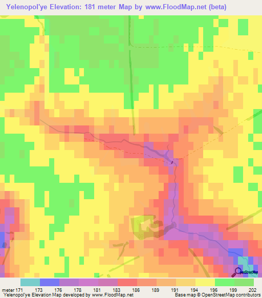 Yelenopol'ye,Russia Elevation Map