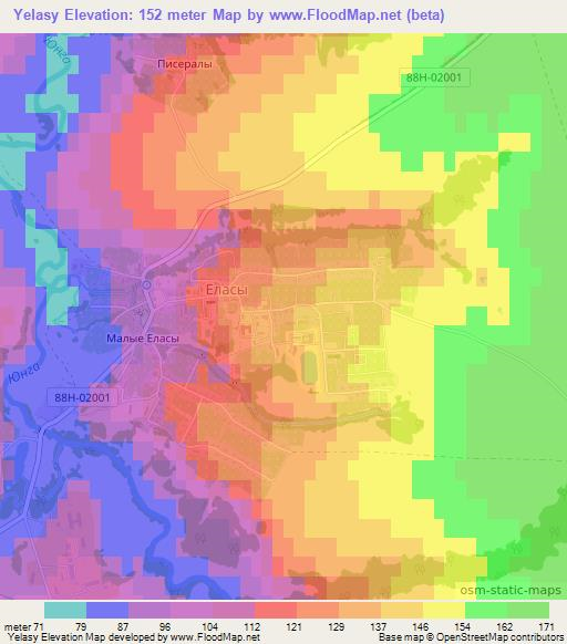 Yelasy,Russia Elevation Map