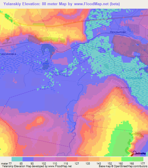 Yelanskiy,Russia Elevation Map