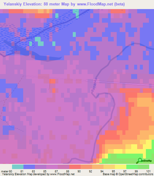 Yelanskiy,Russia Elevation Map