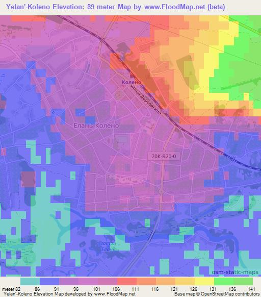 Yelan'-Koleno,Russia Elevation Map