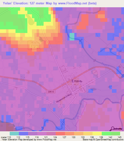 Yelan',Russia Elevation Map