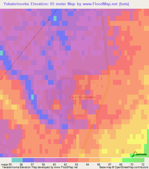 Yekaterinovka,Russia Elevation Map