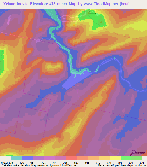 Yekaterinovka,Russia Elevation Map