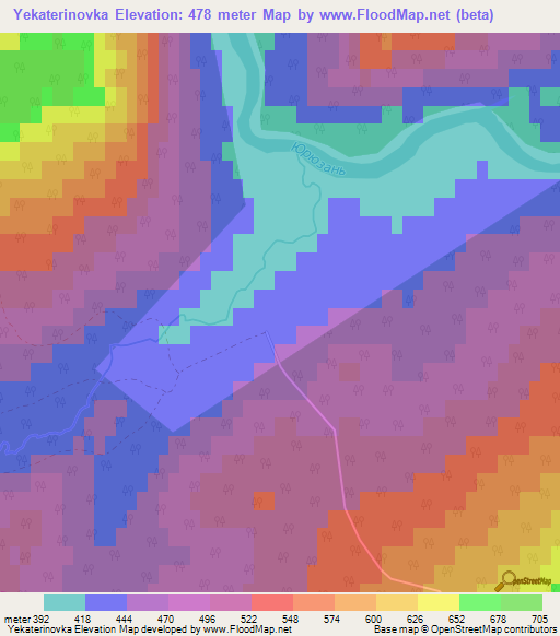 Yekaterinovka,Russia Elevation Map