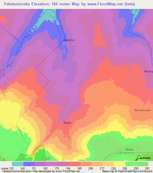 Yekaterinovka,Russia Elevation Map