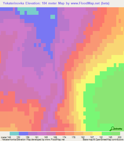 Yekaterinovka,Russia Elevation Map