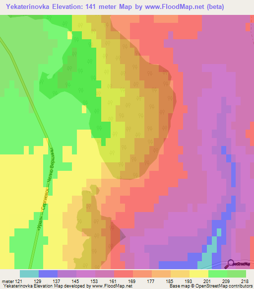 Yekaterinovka,Russia Elevation Map