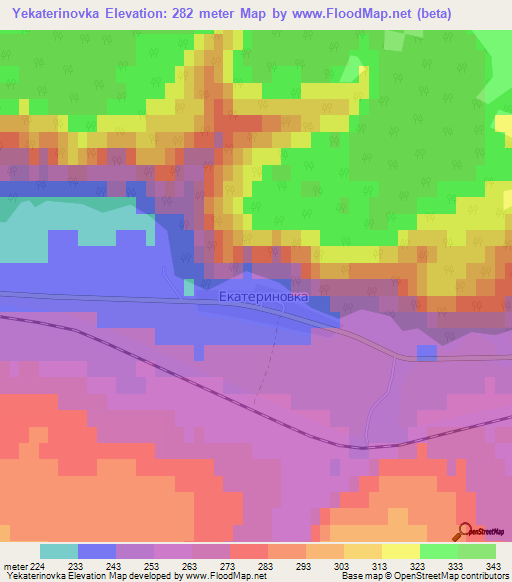 Yekaterinovka,Russia Elevation Map