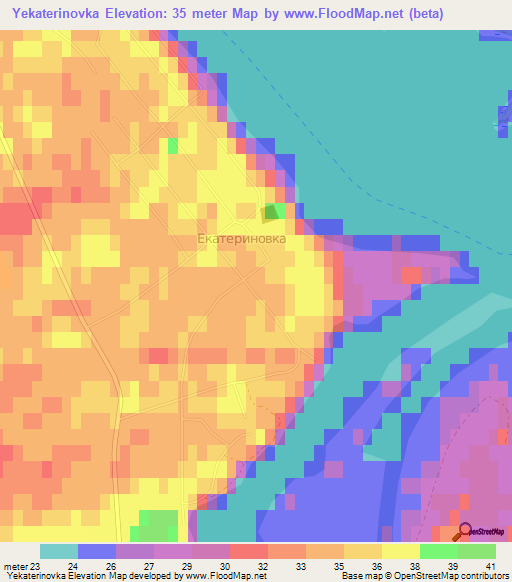 Yekaterinovka,Russia Elevation Map