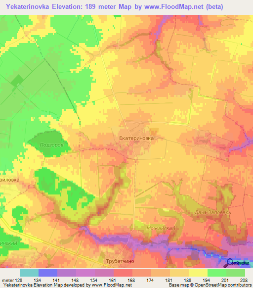 Yekaterinovka,Russia Elevation Map