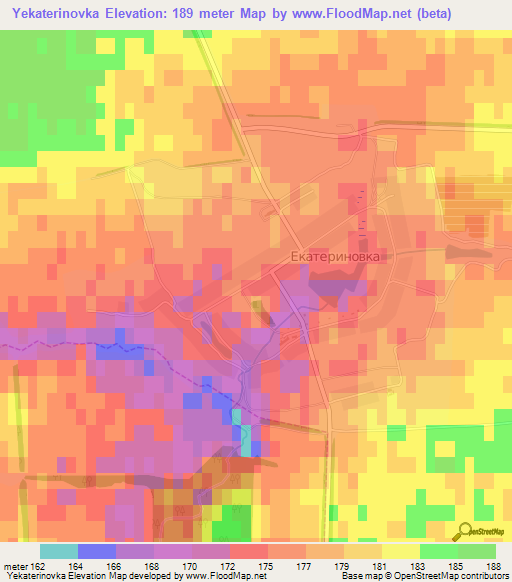 Yekaterinovka,Russia Elevation Map