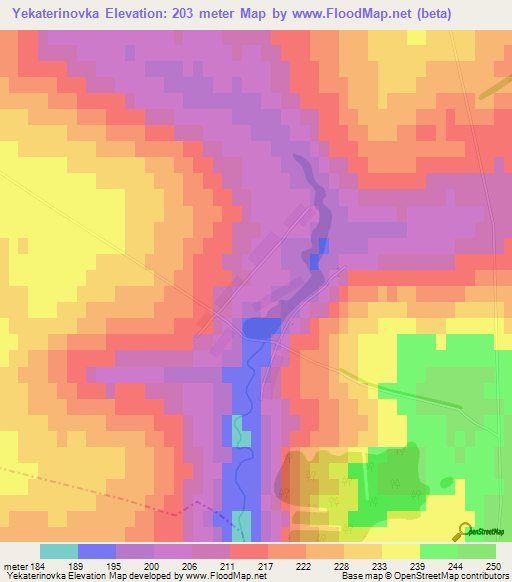 Yekaterinovka,Russia Elevation Map