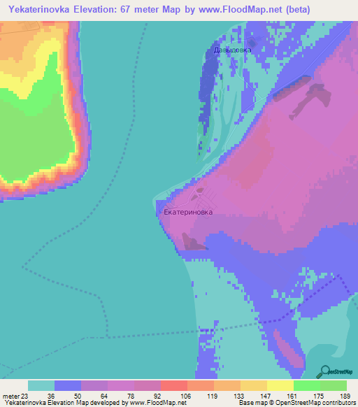 Yekaterinovka,Russia Elevation Map