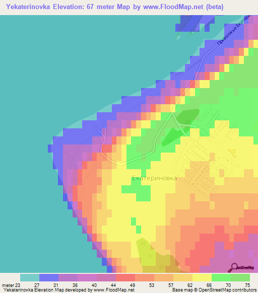 Yekaterinovka,Russia Elevation Map