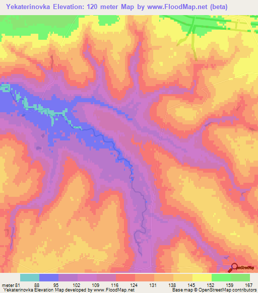 Yekaterinovka,Russia Elevation Map