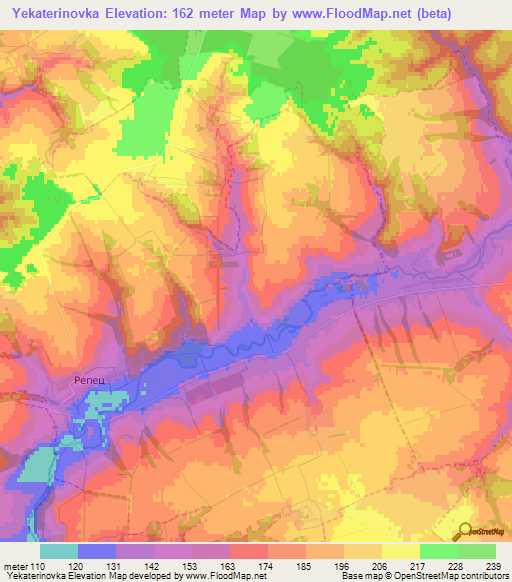 Yekaterinovka,Russia Elevation Map