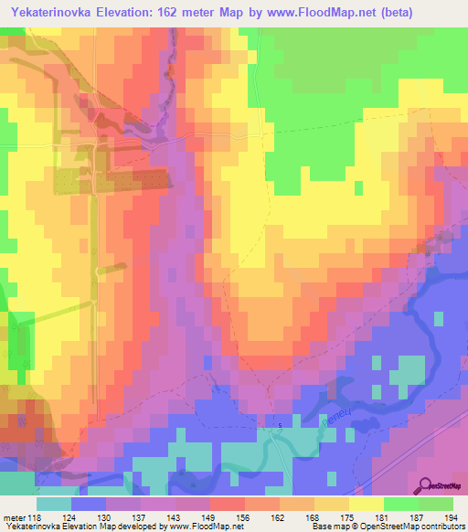 Yekaterinovka,Russia Elevation Map