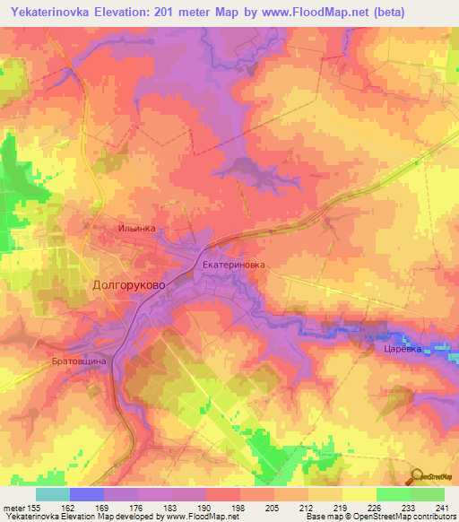 Yekaterinovka,Russia Elevation Map