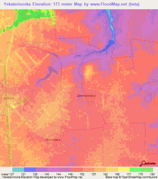 Yekaterinovka,Russia Elevation Map