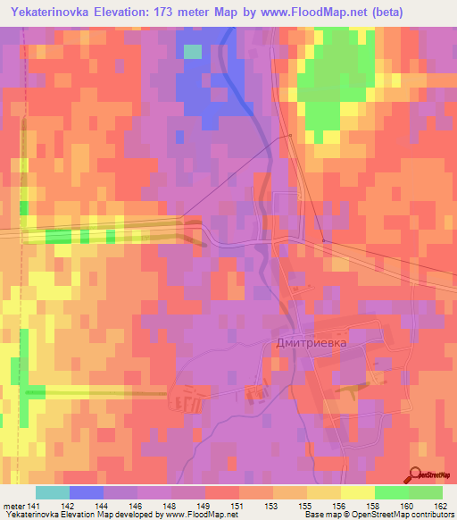 Yekaterinovka,Russia Elevation Map