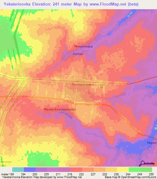 Yekaterinovka,Russia Elevation Map