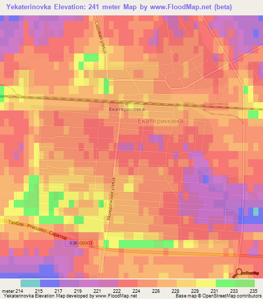 Yekaterinovka,Russia Elevation Map