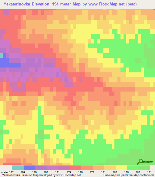 Yekaterinovka,Russia Elevation Map