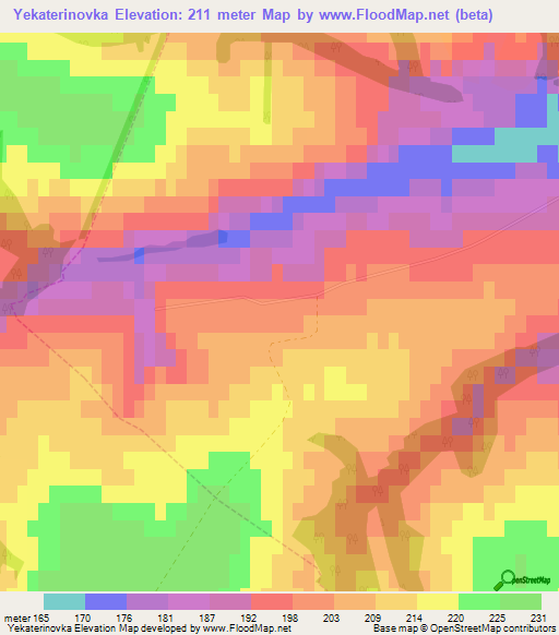 Yekaterinovka,Russia Elevation Map