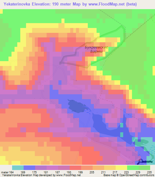 Yekaterinovka,Russia Elevation Map